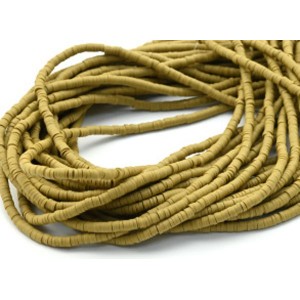 Бусины из каучука Африканские диски 4мм*0,4-1мм, цвет оливковый, 39см (иск.)