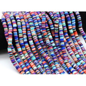 Бусины из каучука Африканские диски 6мм*0,9-1,2мм, цвет синие ассорти, 39см (иск.)