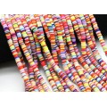 Бусины из каучука Африканские диски 6мм*0,9-1,2мм, цвет красно-желтый, 39см (иск.)