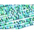 Бусины из каучука Африканские рондель 7*3мм, цвет зелено-голубой, 40см, 110 бусин (иск.) Бусины из каучука Африканские рондель 7*3мм, цвет зелено-голубой, 40см, 110 бусин (иск.)