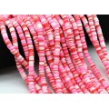Бусины из каучука Африканские диски 6мм*0,9-1,2мм, цвет красно-розовый, 39см (иск.)