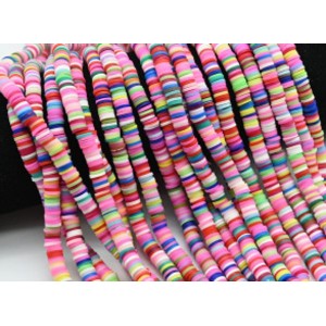 Бусины из каучука Африканские диски 6мм*0,9-1,2мм, цвет ассорти, 39см (иск.)