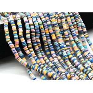 Бусины из каучука Африканские диски 6мм*0,9-1,2мм, цвет синие ассорти, 39см (иск.)