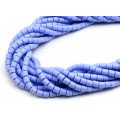 Бусины из каучука цилиндр 6*6мм, цвет васильковый, 40см, 63 бусины (иск.)
