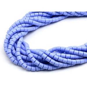 Бусины из каучука цилиндр 6*6мм, цвет васильковый, 40см, 63 бусины (иск.)