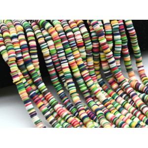 Бусины из каучука Африканские диски 6мм*0,9-1,2мм, цвет ассорти, 39см (иск.)