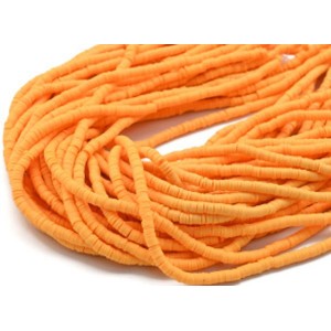Бусины из каучука Африканские диски 4мм*0,4-1мм, цвет оранжевый светлый, 39см (иск.)