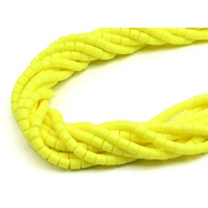 Бусины из каучука цилиндр 6*6мм, цвет лимонный, 40см, 63 бусины (иск.)