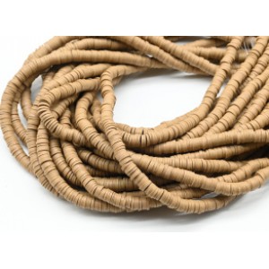 Бусины из каучука Африканские диски 6мм*0,9-1,2мм, цвет кофейный, 39см (иск.)