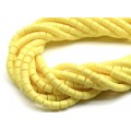 Бусины из каучука цилиндр 6*6мм, цвет желтый, 39см, 62 бусины (иск.)