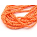 Бусины из каучука кубик 5мм, цвет оранжевый, 40см, 86 бусин (иск.)