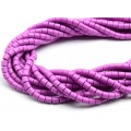 Бусины из каучука цилиндр 6*6мм, цвет сиреневый, 40см, 63 бусины (иск.)