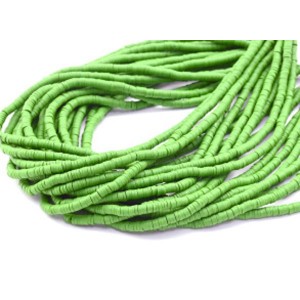 Бусины из каучука Африканские диски 4мм*0,4-1мм, цвет зеленый светлый, 39см (иск.)