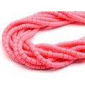 Бусины из каучука цилиндр 6*6мм, цвет розовый, 40см, 63 бусины (иск.)