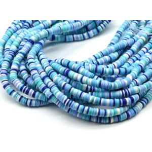 Бусины из каучука Африканские диски 6мм*0,9-1,2мм, цвет голубое ассорти, 39см (иск.)