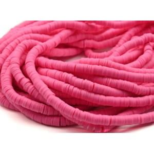 Бусины из каучука Африканские диски 6мм*0,9-1,2мм, цвет розовый, 39см (иск.)