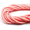 Бусины из каучука цилиндр 6*6мм, цвет розовый светлый, 40см, 63 бусины (иск.)