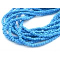 Бусины из каучука кубик 5мм, цвет синий, 40см, 84 бусины (иск.)