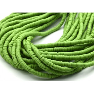 Бусины из каучука Африканские диски 6мм*0,9-1,2мм, цвет зеленый, 39см (иск.)