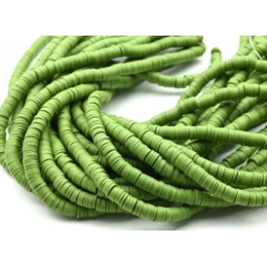 Бусины из каучука Африканские диски 6мм*0,9-1,2мм, цвет зеленый, 39см (иск.)