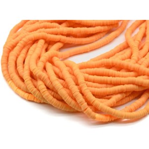 Бусины из каучука Африканские диски 6мм*0,9-1,2мм, цвет оранжевый, 39см (иск.)
