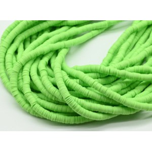 Бусины из каучука Африканские диски 6мм*0,9-1,2мм, цвет зеленый, 39см (иск.)