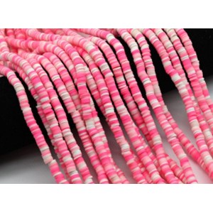 Бусины из каучука Африканские диски 6мм*0,9-1,2мм, цвет розовое ассорти, 39см (иск.)