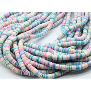 Бусины из каучука Африканские диски 6мм*0,9-1,2мм, цвет ассорти, 39см (иск.)