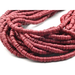 Бусины из каучука Африканские диски 6мм*0,9-1,2мм, цвет красный, 39см (иск.)