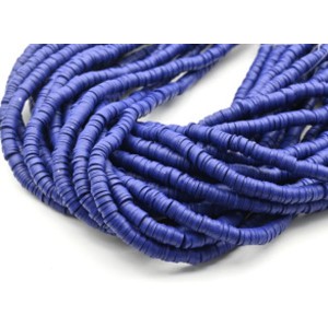 Бусины из каучука Африканские диски 6мм*0,9-1,2мм, цвет синий, 39см (иск.)