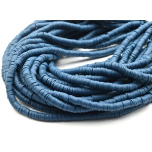 Бусины из каучука Африканские диски 6мм*0,9-1,2мм, цвет синий, 39см (иск.)