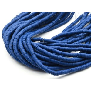 Бусины из каучука Африканские диски 6мм*0,9-1,2мм, цвет синий, 39см (иск.)