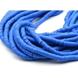 Бусины из каучука Африканские диски 6мм*0,9-1,2мм, цвет синий, 39см (иск.)