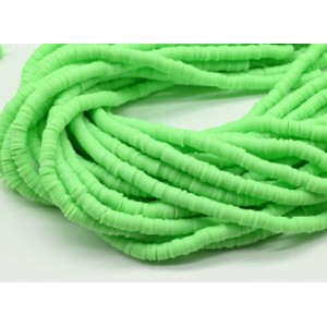 Бусины из каучука Африканские диски 6мм*0,9-1,2мм, цвет зеленый, 39см (иск.)