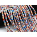 Бусины из каучука Африканские диски 6мм*0,9-1,2мм, цвет красно-синий, 39см (иск.)