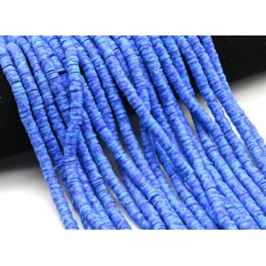 Бусины из каучука Африканские диски 6мм*0,9-1,2мм, цвет синий, 39см (иск.)