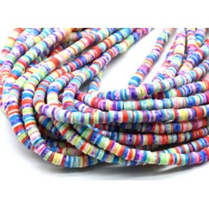 Бусины из каучука Африканские диски 6мм*0,9-1,2мм, цвет ассорти, 39см (иск.)