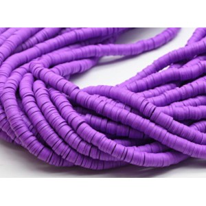 Бусины из каучука Африканские диски 6мм*0,9-1,2мм, цвет фиолетовый, 39см (иск.)