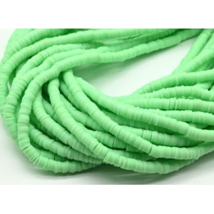 Бусины из каучука Африканские диски 6мм*0,9-1,2мм, цвет зеленый, 39см (иск.)