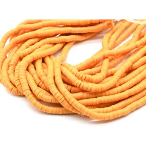 Бусины из каучука Африканские диски 6мм*0,9-1,2мм, цвет рыжий, 39см (иск.)