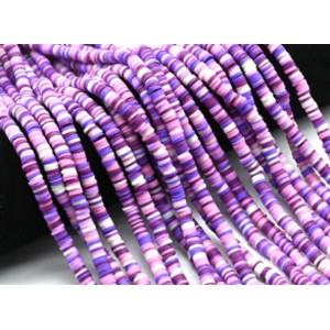 Бусины из каучука Африканские диски 6мм*0,9-1,2мм, цвет сиреневое ассорти, 39см (иск.)