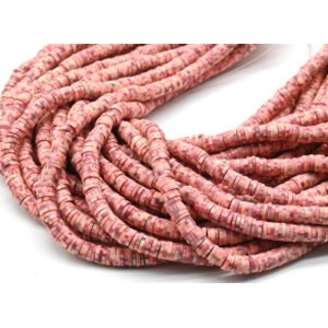 Бусины из каучука Африканские диски 6мм*0,9-1,2мм, цвет розовый, 39см (иск.)