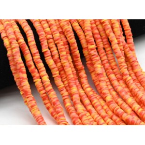 Бусины из каучука Африканские диски 6мм*0,9-1,2мм, цвет оранжевый, 39см (иск.)