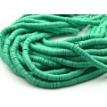 Бусины из каучука Африканские диски 6мм*0,9-1,2мм, цвет зеленый, 39см (иск.)