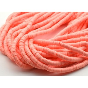 Бусины из каучука Африканские диски 6мм*0,9-1,2мм, цвет розовый, 39см (иск.)