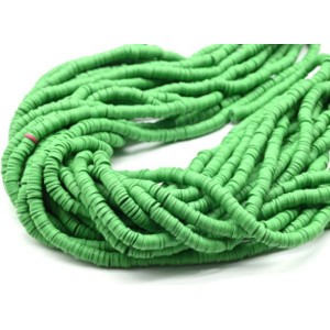 Бусины из каучука Африканские диски 6мм*0,9-1,2мм, цвет зеленый, 39см (иск.)