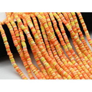 Бусины из каучука Африканские диски 6мм*0,9-1,2мм, цвет оранжевый, 39см (иск.)