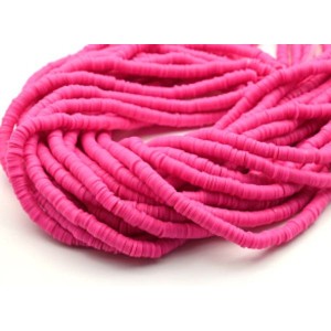 Бусины из каучука Африканские диски 6мм*0,9-1,2мм, цвет малиновый, 39см (иск.)