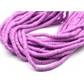 Бусины из каучука Африканские диски 6мм*0,9-1,2мм, цвет сиреневый, 39см (иск.)