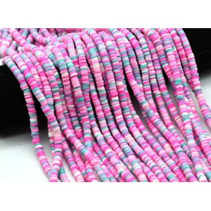 Бусины из каучука Африканские диски 6мм*0,9-1,2мм, цвет розовое ассорти, 39см (иск.)